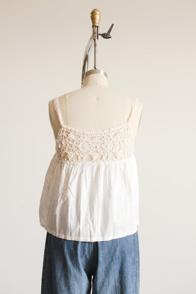 1910s White Cotton Crochet Camisole