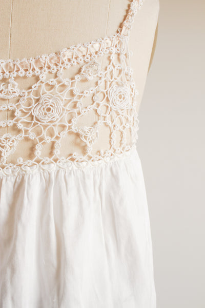 1910s White Cotton Crochet Camisole