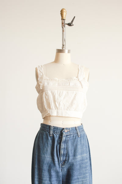 1910s Off White Cotton Broderie Camisole