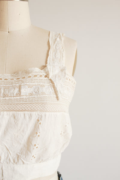 1910s Off White Cotton Broderie Camisole