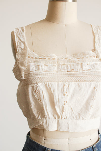 1910s Off White Cotton Broderie Camisole