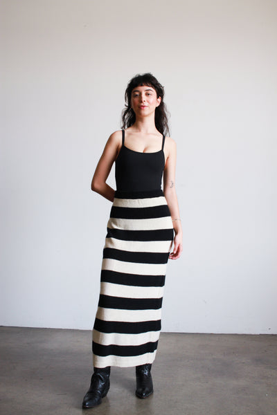 1980s Lambswool Striped Tube Skirt
