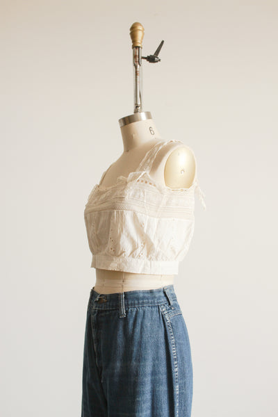 1910s Off White Cotton Broderie Camisole