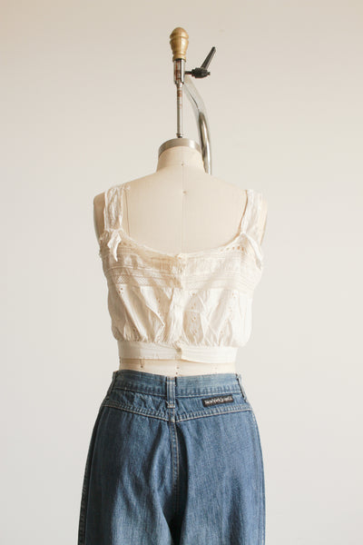 1910s Off White Cotton Broderie Camisole