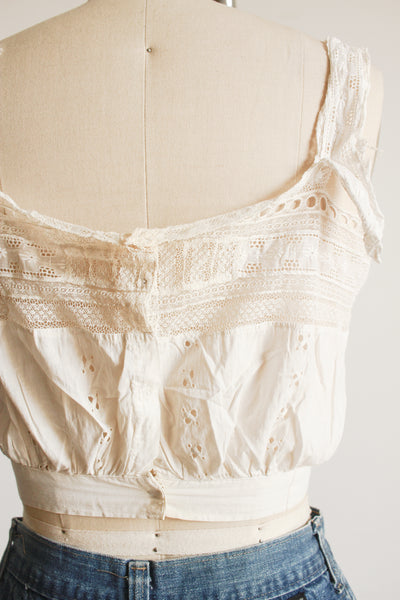 1910s Off White Cotton Broderie Camisole