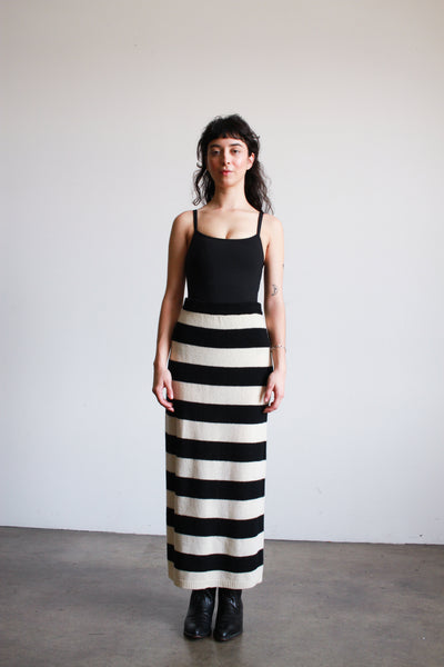 1980s Lambswool Striped Tube Skirt