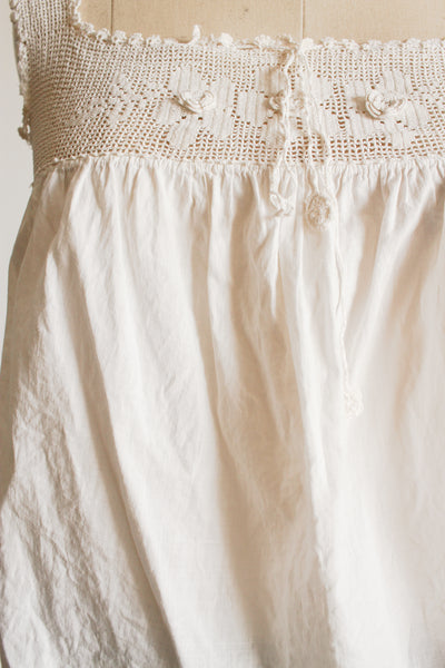 1910s White Cotton Voile Flower Camisole