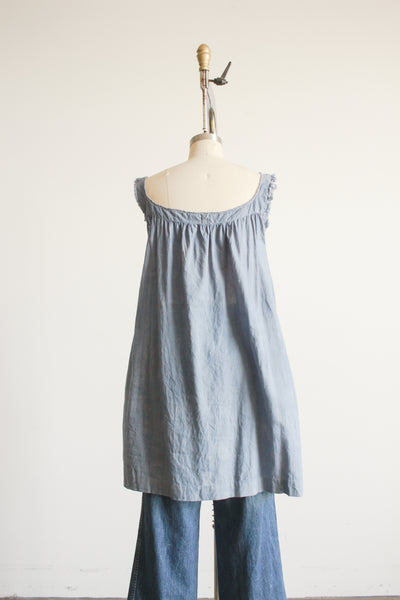 1910s Cornflower Dyed Cotton Gathered Nightgown