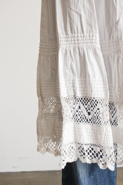 1910s White Cotton Crochet Nightgown