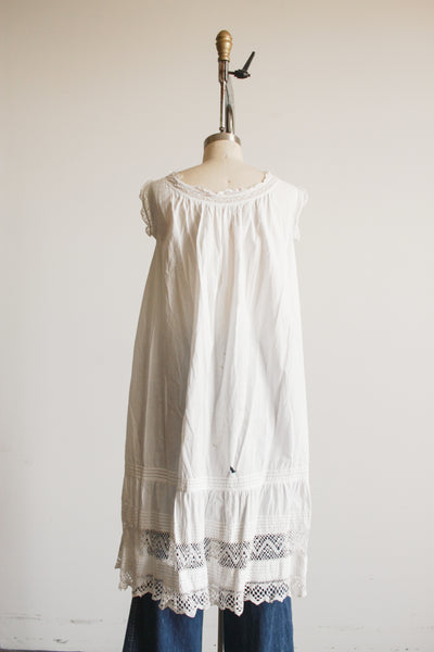 1910s White Cotton Crochet Nightgown