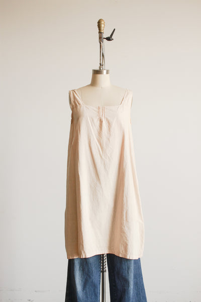 1920s Beige Cotton Square Neck Nightgown
