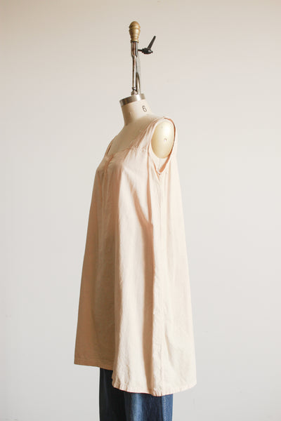 1920s Beige Cotton Square Neck Nightgown