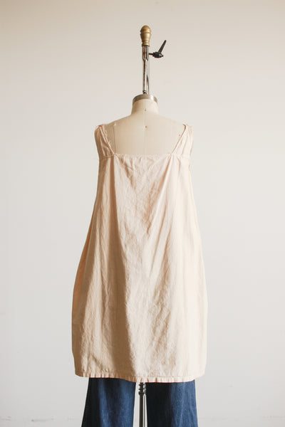 1920s Beige Cotton Square Neck Nightgown