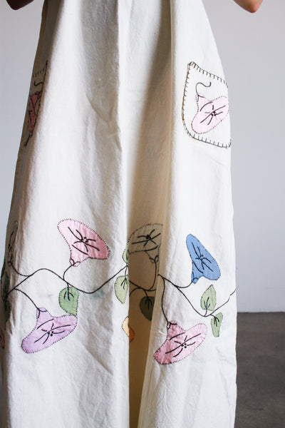 1950s Whimsy Garden Patchwork Cotton Dress