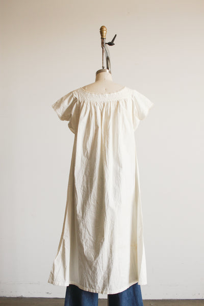 1900s Cream Cotton Short Sleeve Nightgown