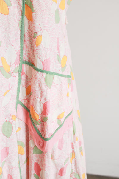 1920s Pink Feedsack Sleeveless Dress