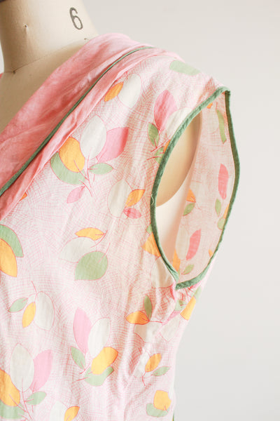 1920s Pink Feedsack Sleeveless Dress