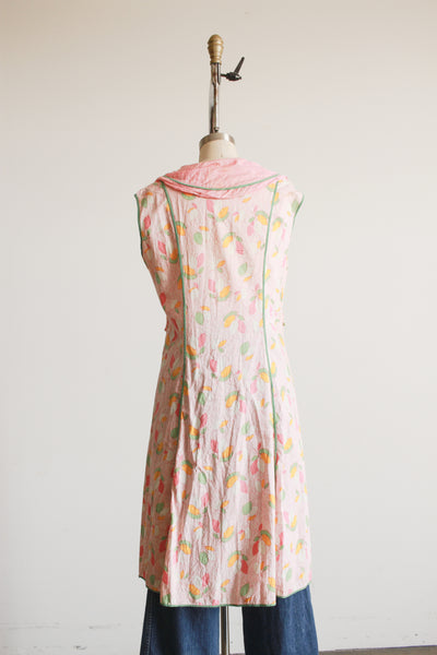 1920s Pink Feedsack Sleeveless Dress