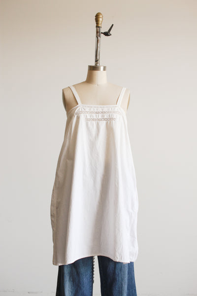 1910s White Crochet Camisole Nightgown