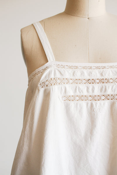 1910s White Crochet Camisole Nightgown