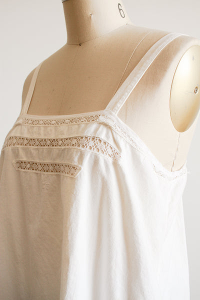 1910s White Crochet Camisole Nightgown
