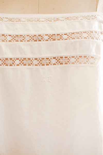 1910s White Crochet Camisole Nightgown