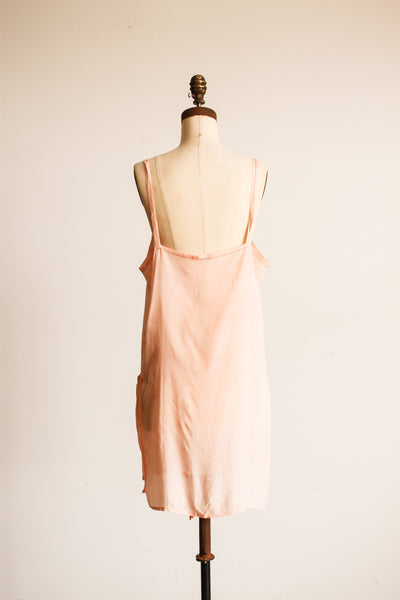 1930s Blush Silk Embroidered Chemise Step-In