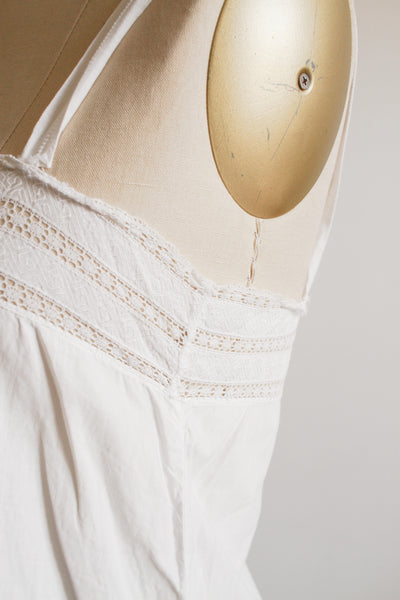 1910s White Cotton Camisole Nightgown