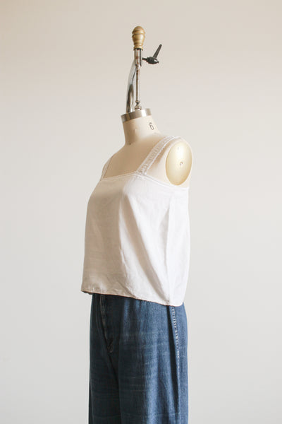1910s Cream Cotton Scallop Trim Top