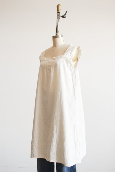 1910s Cream Cotton Square Neck Nightgown
