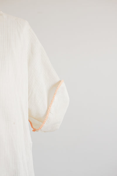 1920s Pale Yellow Floral Cotton Dress