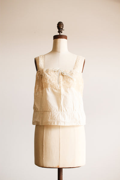 1920s Cotton Lace Ribbon Camisole