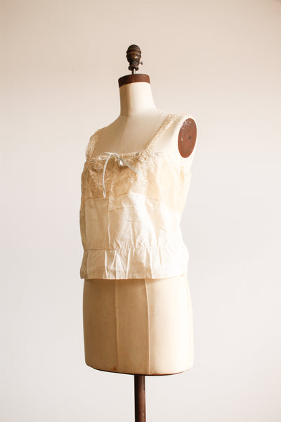 1920s Cotton Lace Ribbon Camisole