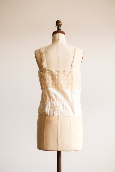 1920s Cotton Lace Ribbon Camisole