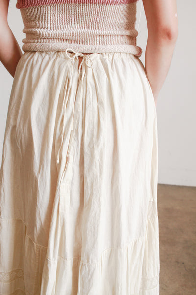 Antique Edwardian Beige Tiered Petticoat