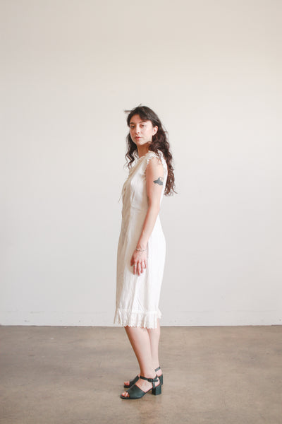 Antique Cream Cotton Bloomer Romper