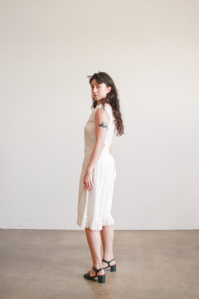 Antique Cream Cotton Bloomer Romper