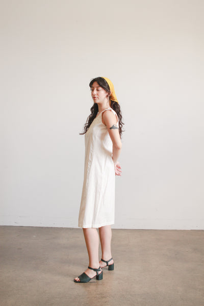 1950s Cream Tape Lace Sleeveless Dress