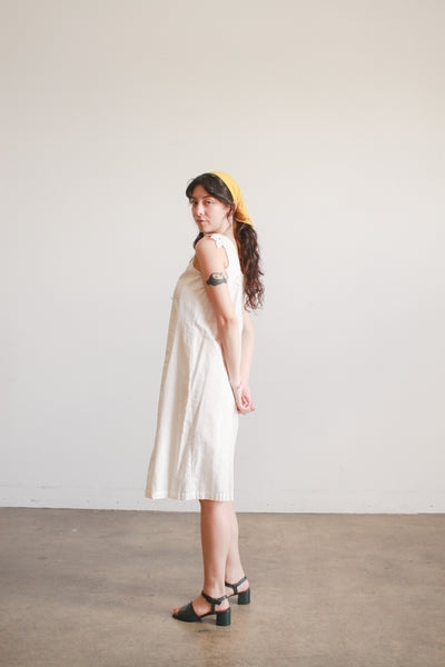 1950s Cream Tape Lace Sleeveless Dress