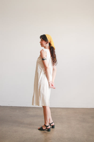 1950s Cream Tape Lace Sleeveless Dress