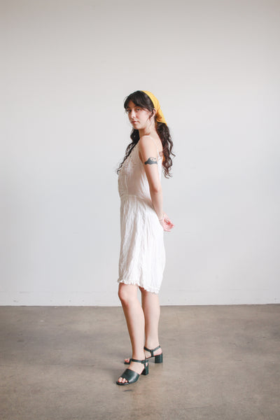 1910s Edwardian White Cotton Voile Romper