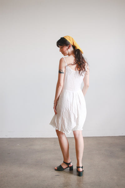1910s Edwardian White Cotton Voile Romper