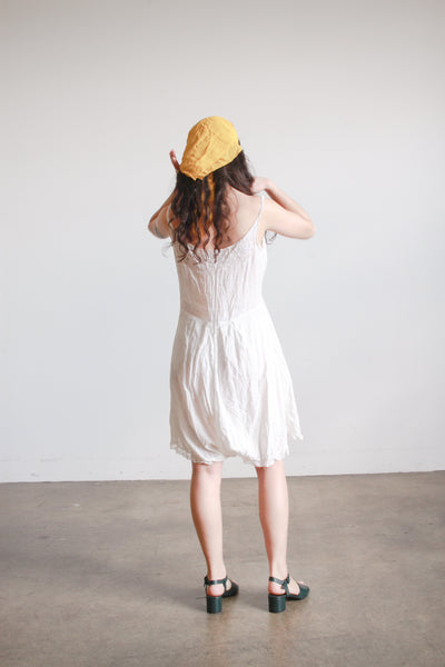 1910s Edwardian White Cotton Voile Romper