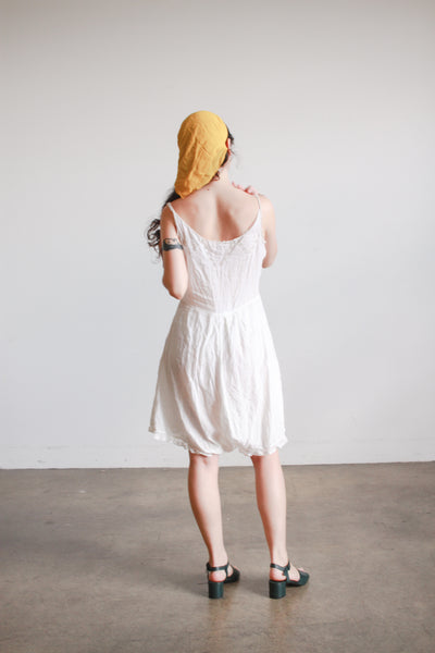 1910s Edwardian White Cotton Voile Romper