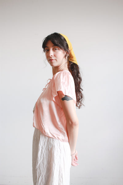 1940s Rose Rayon Bed Jacket