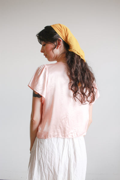 1940s Rose Rayon Bed Jacket