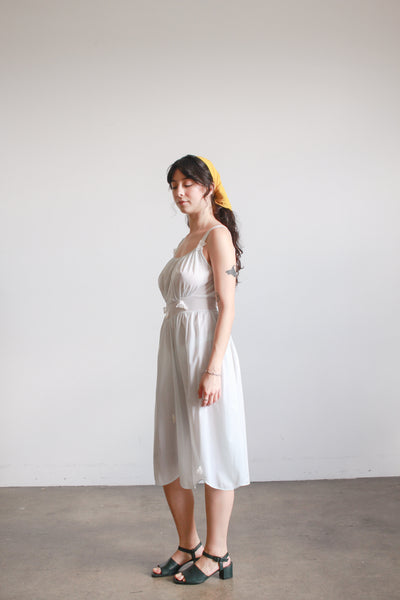 1950s Betty Jean Hudson Nylon Mint Floral Nightgown