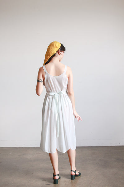 1950s Betty Jean Hudson Nylon Mint Floral Nightgown