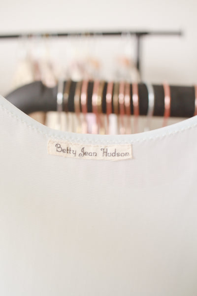 1950s Betty Jean Hudson Nylon Mint Floral Nightgown