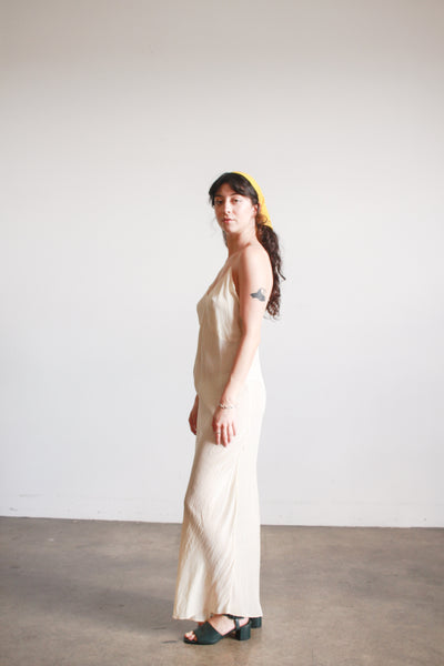 1930s Champagne Silk Bias Slip Dress